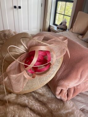 Elegant Pink and Hot Pink Sinamay Fascinator Hat
